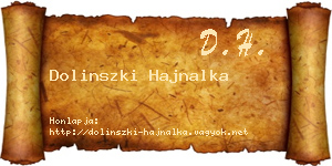 Dolinszki Hajnalka névjegykártya